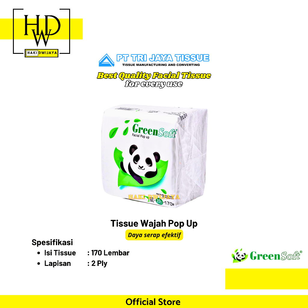 Green Soft Pop Up / Tissue Kotak Kecil 170 Sheets