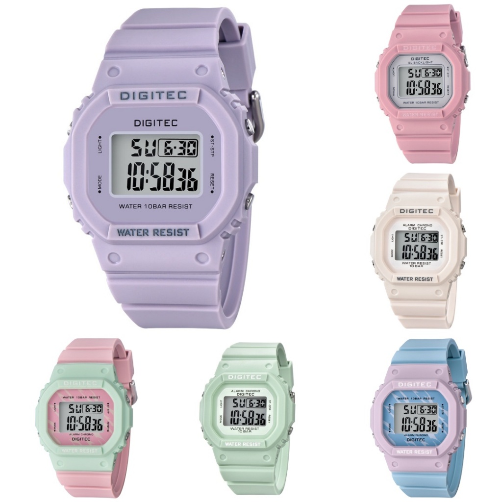 Jam Tangan Digitec Digital Wanita DG-7024T BDG-7024T Rubber Original Garansi Resmi