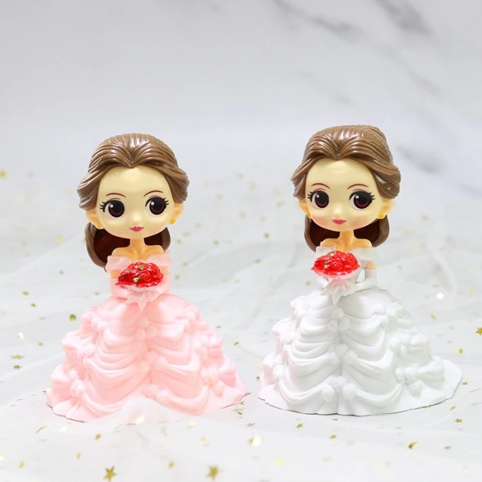 HIASCAKE Topper Cake Princess Belle Kuning/ Hiasan dan Dekorasi Kue Ulang Tahun/ Topper Princess Bel
