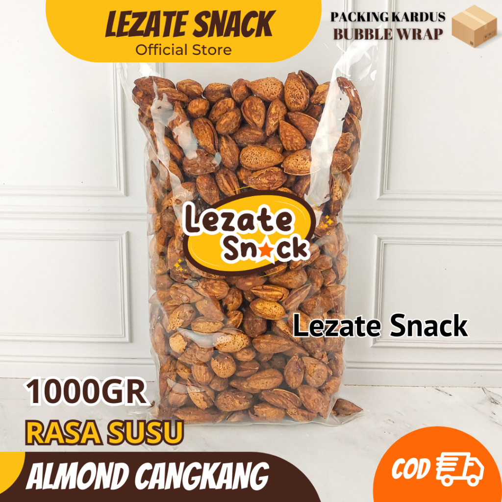 

Kacang Almond Panggang Siap Makan 1KG Rasa Susu / Butter Milk Murah Renyah / Kacang Almon Cangkang Roasted Panggang Oven Utuh Premium WAP SHOP