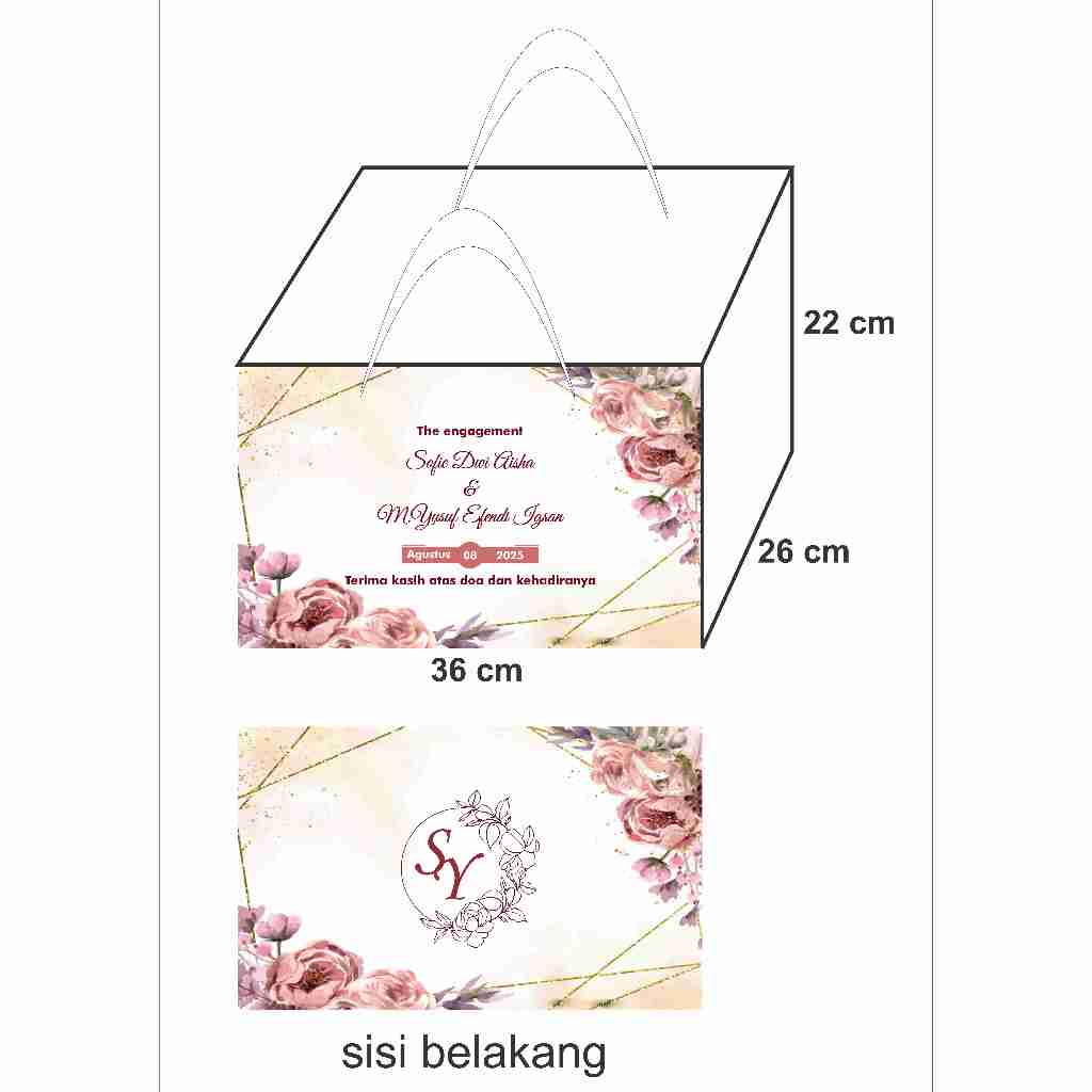 

Paper bag Custom 36 x 26 x 22 cm = P x L x T
