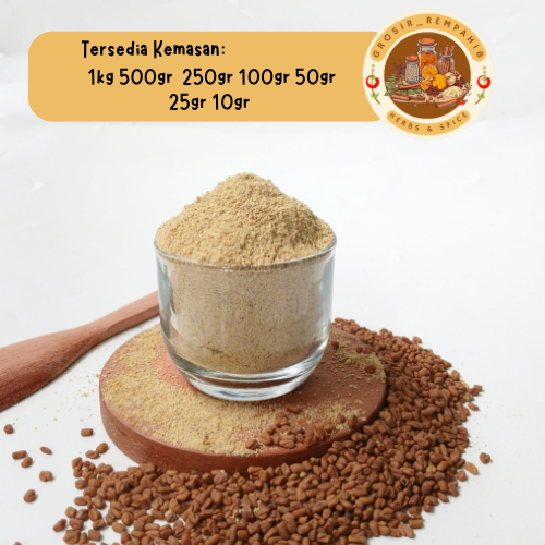

Biji Kelabat Bubuk / Fenugreek Powder / Hulbah Bubuk / Klabat