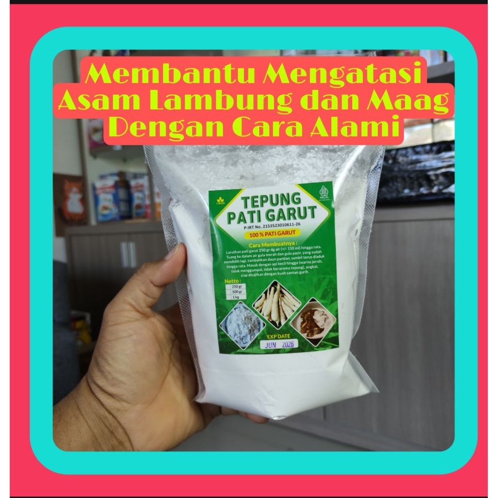 

Tepung Garut 500g / tepung pati garut / tepung garut / pati garut / jengkirut / irut cara alami menyehatkan lambung dan maag