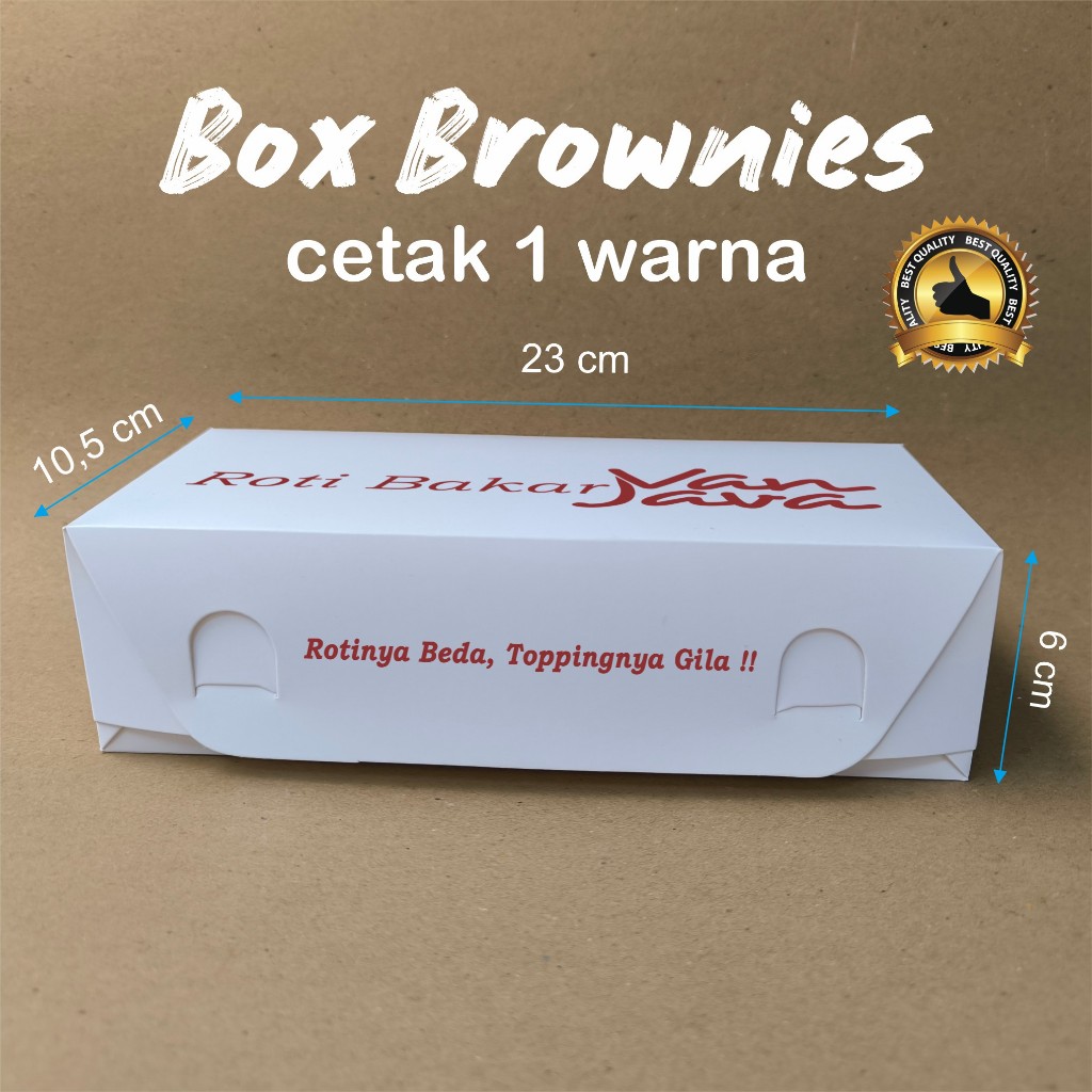 

Box Brownies Ivory/Putih Polos 23 x 10,5 x 6 cetak 1 warna Kemasan / Dus Roti Premium