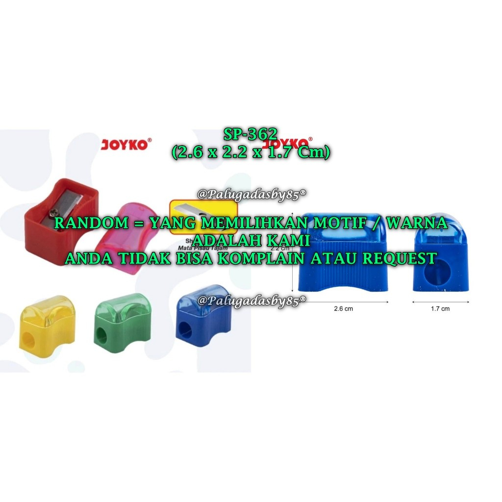 

(1 Biji) GROSIR Rautan Tabung JOYKO SP-362 RANDOM / Sharpener Rautan Serutan Joyko SP-362 (1 Biji)