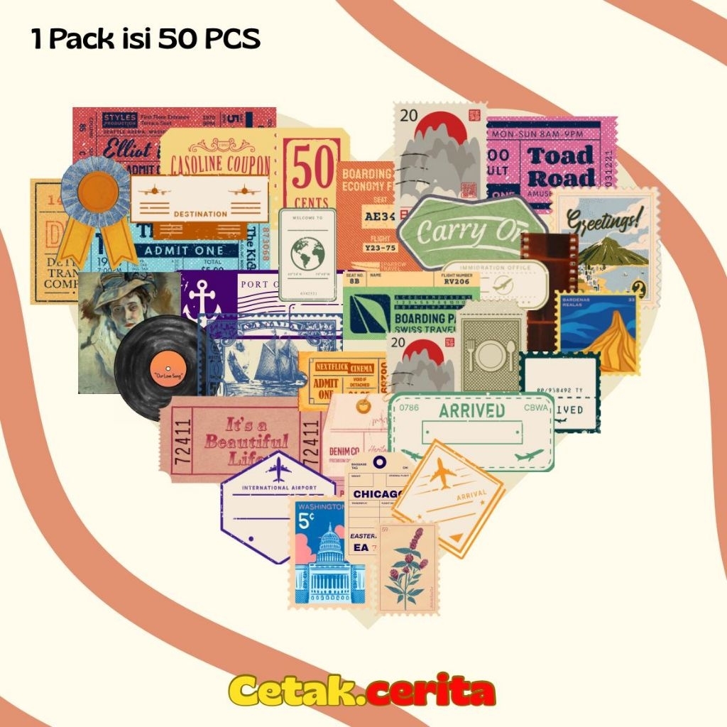 

Stiker Koper Laptop gambar tiket traveling Stiker Estetik Stiker Surat