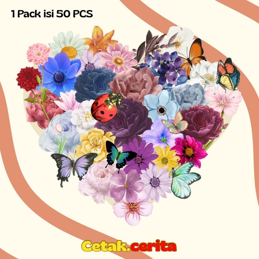 Stiker Bunga kupu kupu Stiker laptop macbook buku kerajinan
