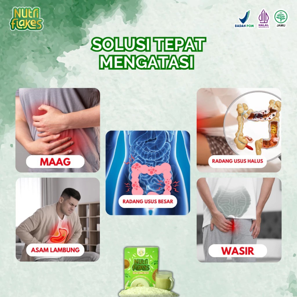 Amira Plastic Nutriflakes Asam Lambung Original - Nutriflakes Sereal Umbi Garut - Nutri Flakes