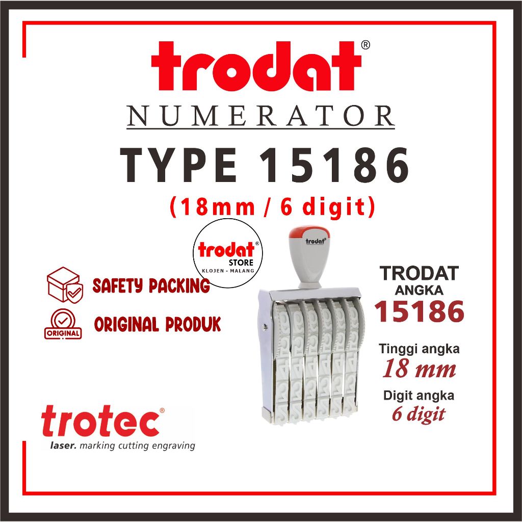 

Stempel Trodat 15186 (18mm 6digit) | STEMPEL TRODAT NUMERATOR (ANGKA DAN SIMBOL BISA DIPUTAR)