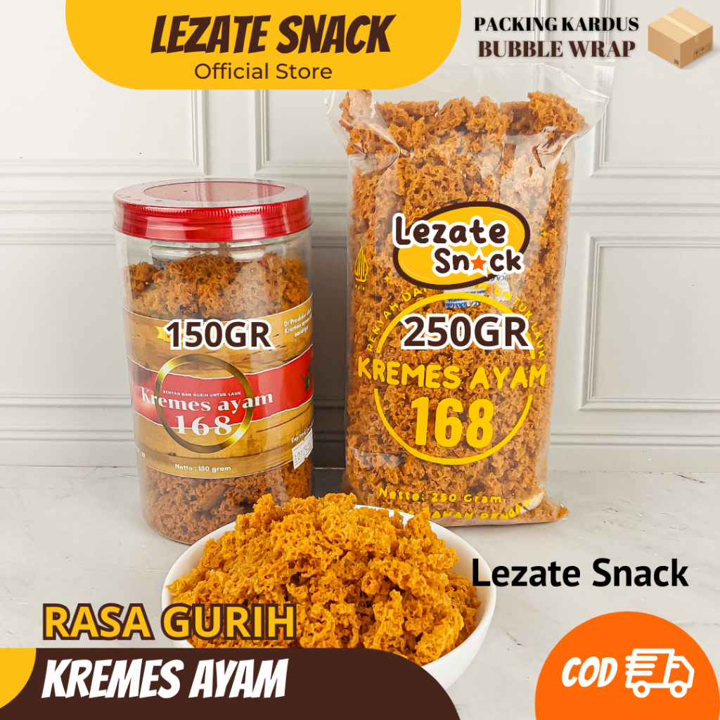 

Kremesan Ayam Goreng 250GR Enak Murah Renyah Kremes Ayam Kampung Rasa Pedas & Gurih Khas Malioboro Suharti Roker Keraton LEZATE SNACK