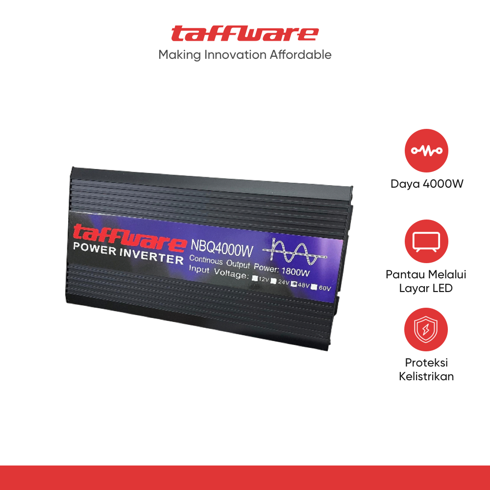 Taffware Power Inverter Mobil Pure Sine Wave DC 48V to AC 220V 4000W - NBQ4000W