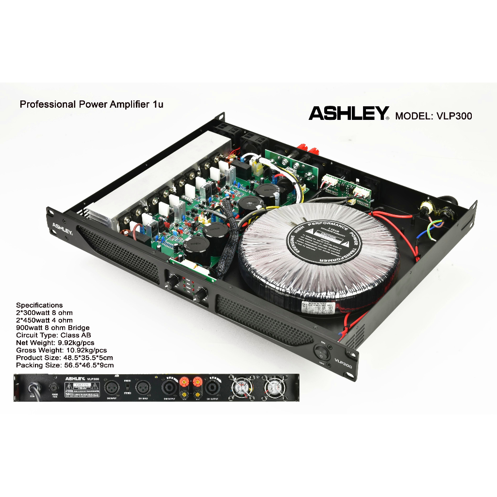 Power Amplifier Ashley vlp300 / vlp 300 / vlp-300