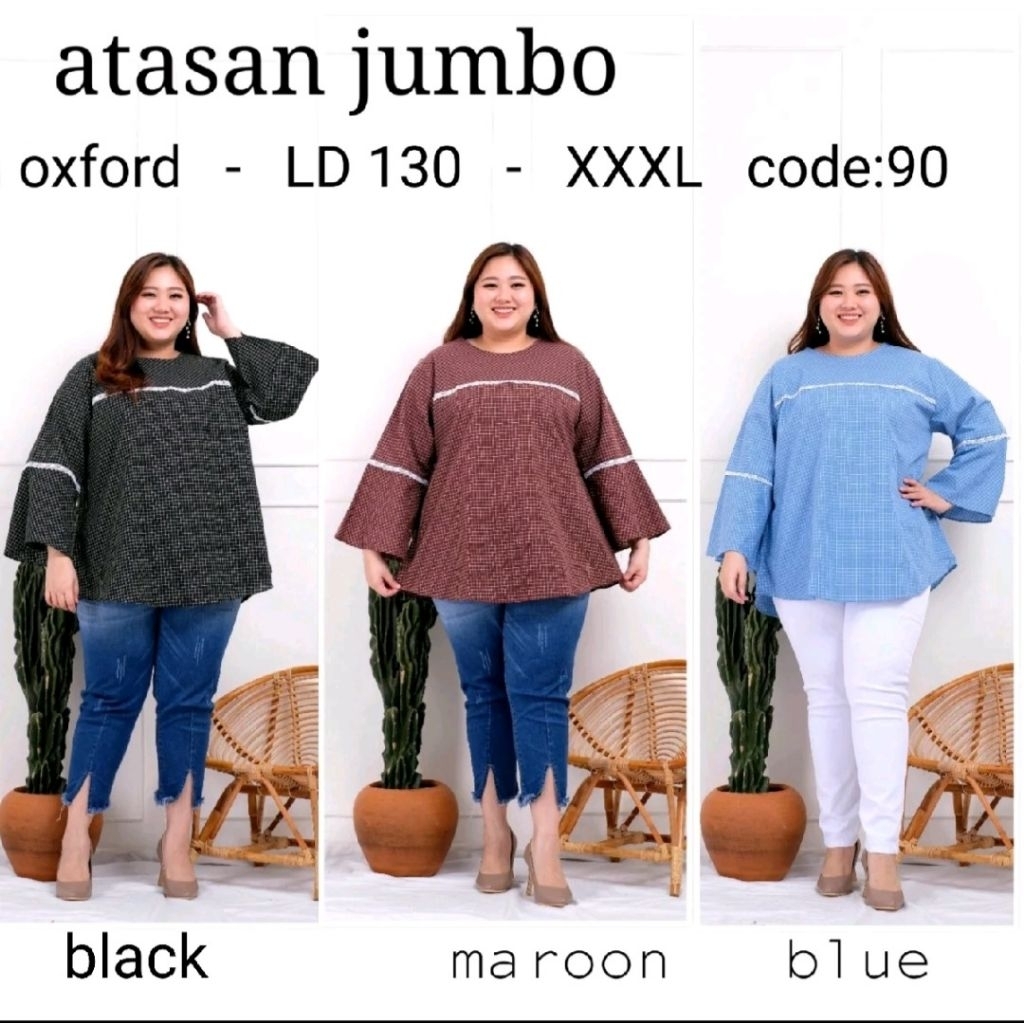 blouse kotak jumbo
