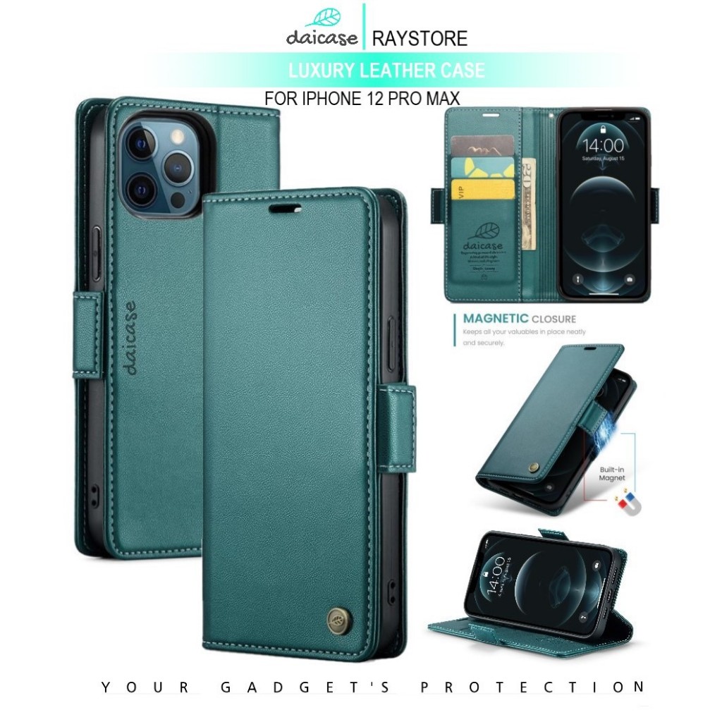 IPHONE 12 PRO MAX FLIP LEATHER CASE PREMIUM-FLIP WALLET CASE UNTUK IPHONE 12 PRO MAX