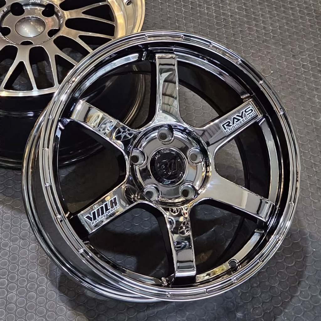 Velg Volk Rays Te37 - Black Chrome Ring 17 Lebar 7,5 ET 35 PCD 5x114 Velg R17 | Velg Mobil | Velg Ra