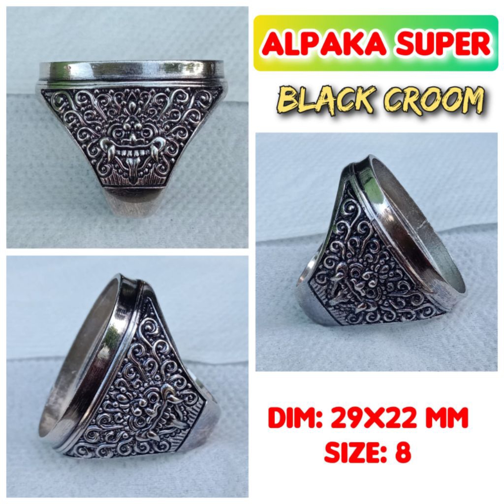 cincin emban batu akik batu permata alpaka super ukir Bali.48