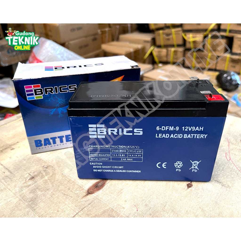BRICS Baterai Sprayer Hama Elektrik BRICS 9AH 12V / Aki Accu Baterai Sprayer Hama Ampere 12 Volt 9 A