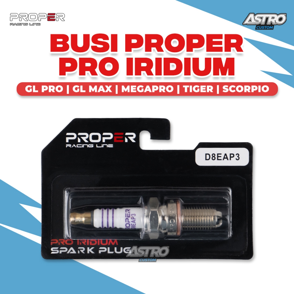 Busi Proper GL Pro Max Megapro Tiger Scorpio Thunder 250 Pro Iridium Spark Plug Racing Line Racing