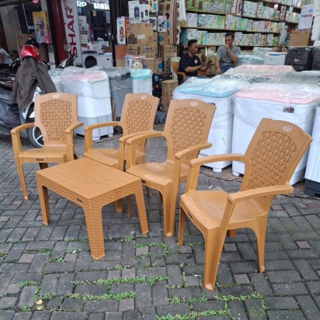[INSTAN] KURSI TAMU NAPOLLY 632, 4 KURSI dan 1 MEJA / KURSI TAMU / KURSI PLASTIK