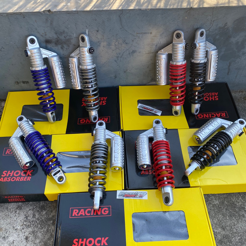 SHOCK SKOK KYB SIZE 320MM MERAH DOUBLE KLIK SKOK TABUNG BELAKANG KYB ASLI TULISAN KYE MODIF KYB IMPO