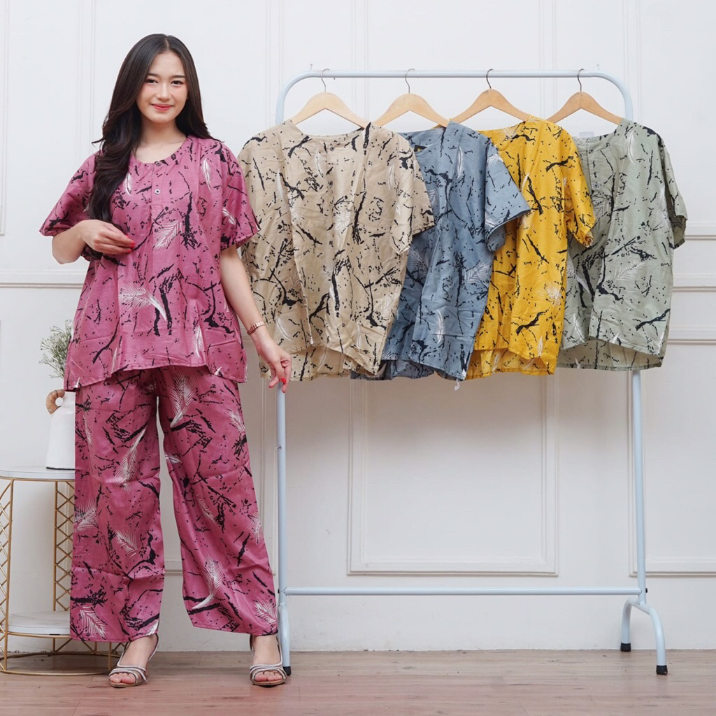 Setelan Celana Panjang Jumbo LD 130 Setelan Batik Jumbo LD 130 Bahan Rayon