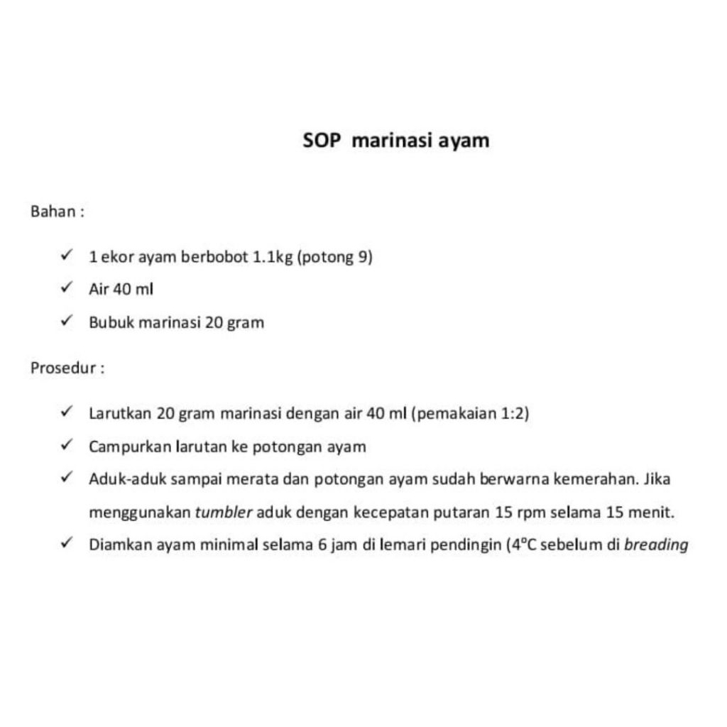 

Ygshop17 Marinade Cr802 / Bumbu Marinasi Ayam 1Kg