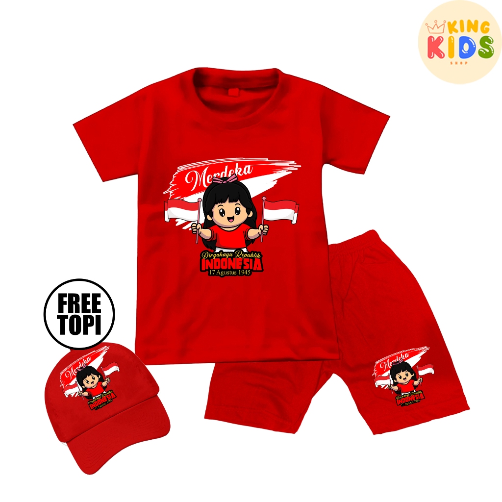 Setcel Hut Ri Termurah Merah Putih Buju Calama Ana Usia 3-17 Tahun Swetelan Amaj Cowok Cewek Setlan 