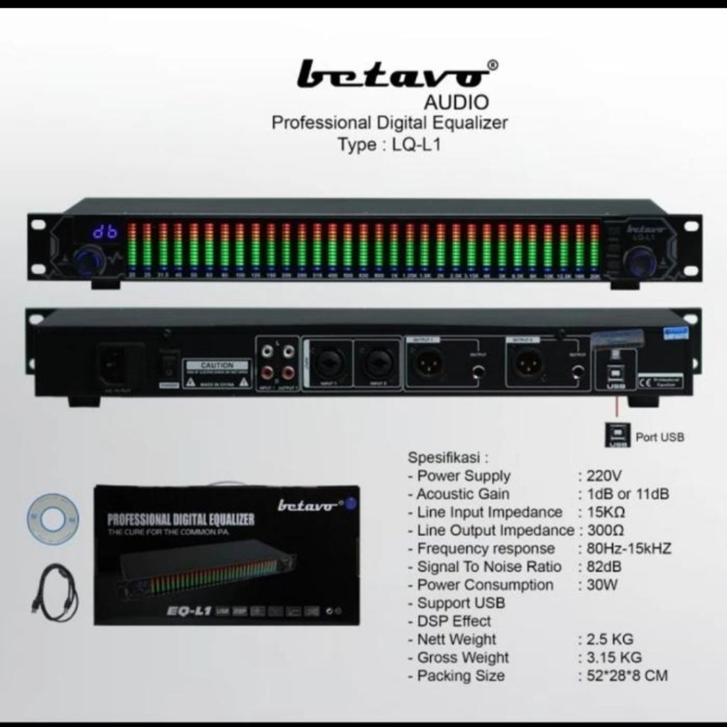 Equalizer Betavo LQ-L1 Professional Digital  Equalizer  Garansi Resmi