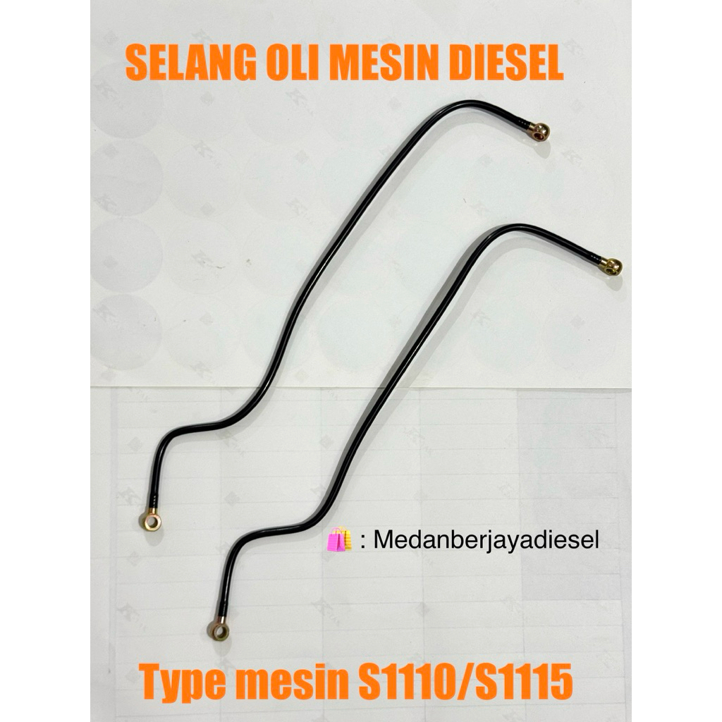Selang Oli / Lub Oil Pipe Mesin Diesel S1110 S1115 Tianli Dongfeng 23pk 24pk KARET