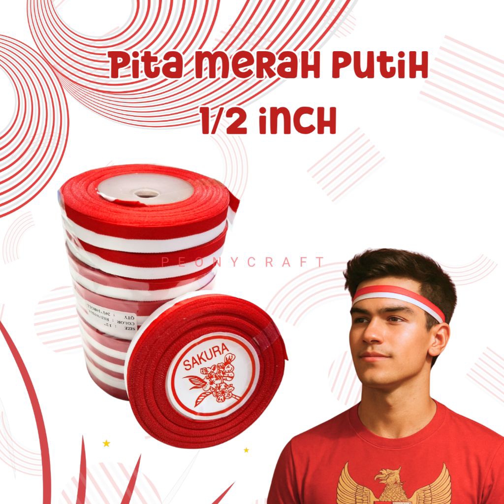 

(1ROLL) PITA MERAH PUTIH 1,25cm