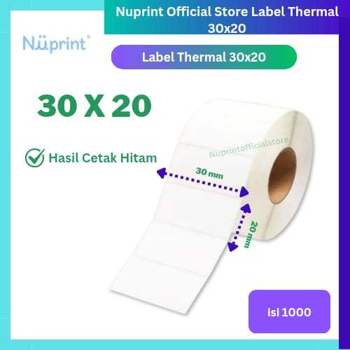 

NUPRINT Label Sticker Thermal 30 X 20 isi 1000