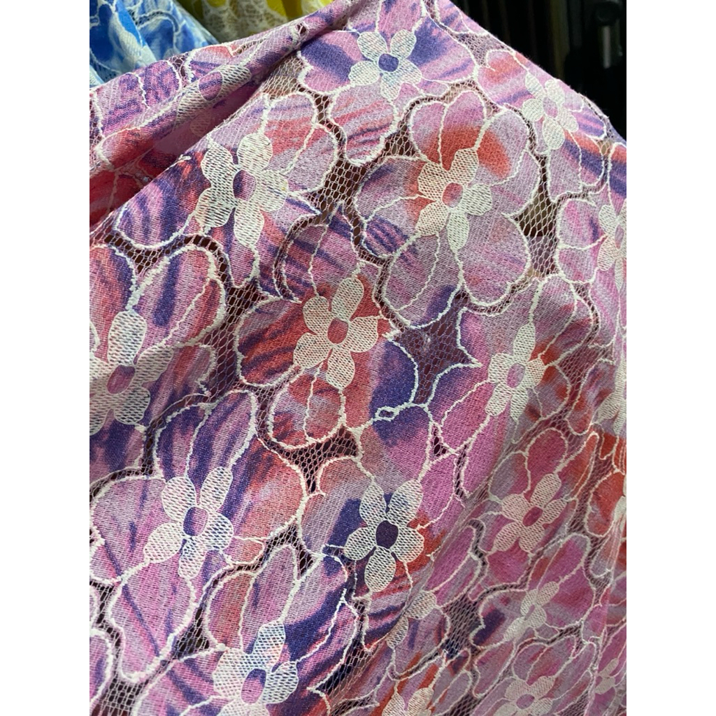 Kain Borkat Katun - Kain Borkat - Kain Borkat Katun Premium - Lace Printing - Meteran