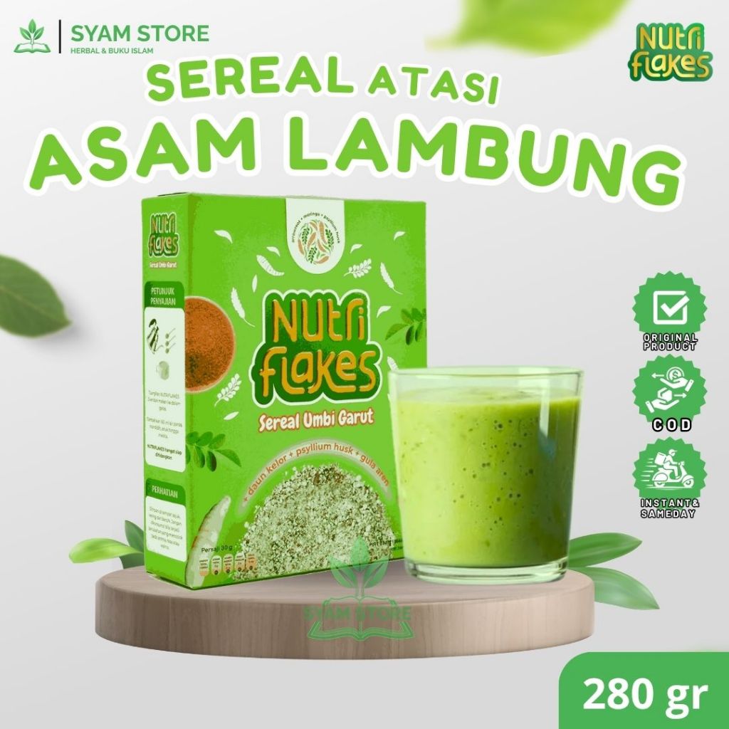 

NutriFlakes Sereal Asam Lambung Dengan Umbi Garut Minuman Oatmeal Untuk Diet 100% Original