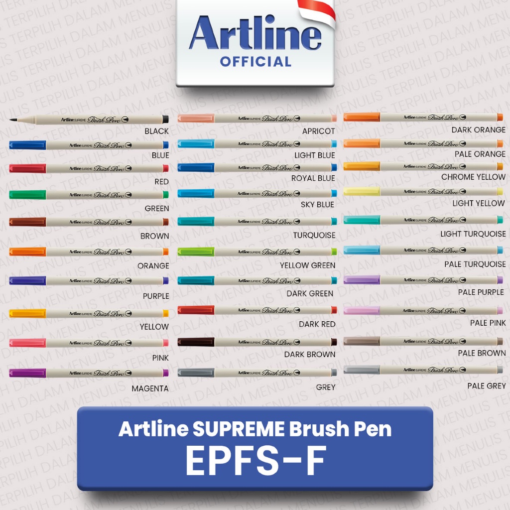 

[BOX/12PCS] ARTLINE Supreme Brush Pen EPSF-F Spidol Kuas Banyak Warna