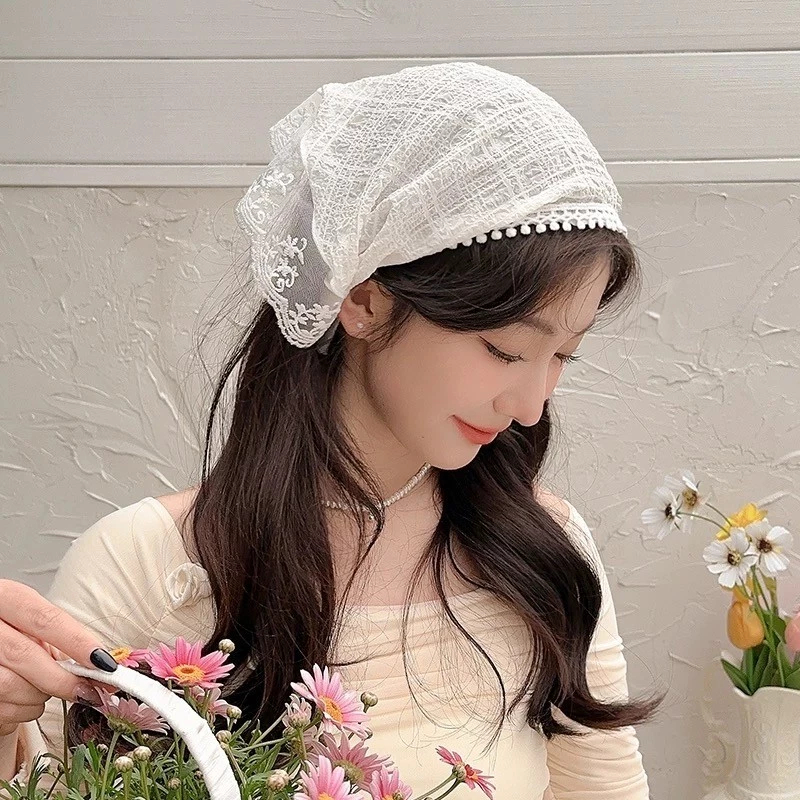 BD - BANDANA SCARF KOREA MODEL RENDA AESTHETIC CASUAL / BANDO SYAL RAW LACE / HEADBAND FASHION KOREA