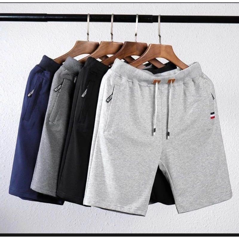 Promo celana pendek pria/boardshort baby terry zipper (4pcs)