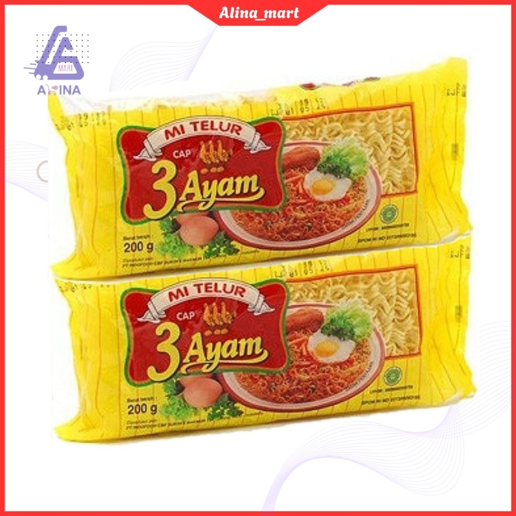 

Mie Telor Cap 3 Ayam 200 g