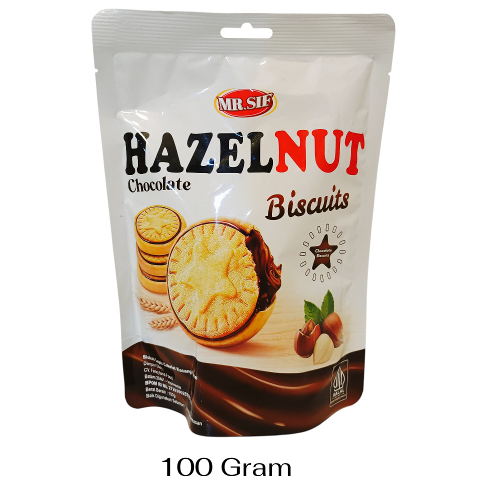 

MR.SIF HAZELNUT Chocolate Biscuits 100g Biskuit Lapis Cokelat Kacang Hazel