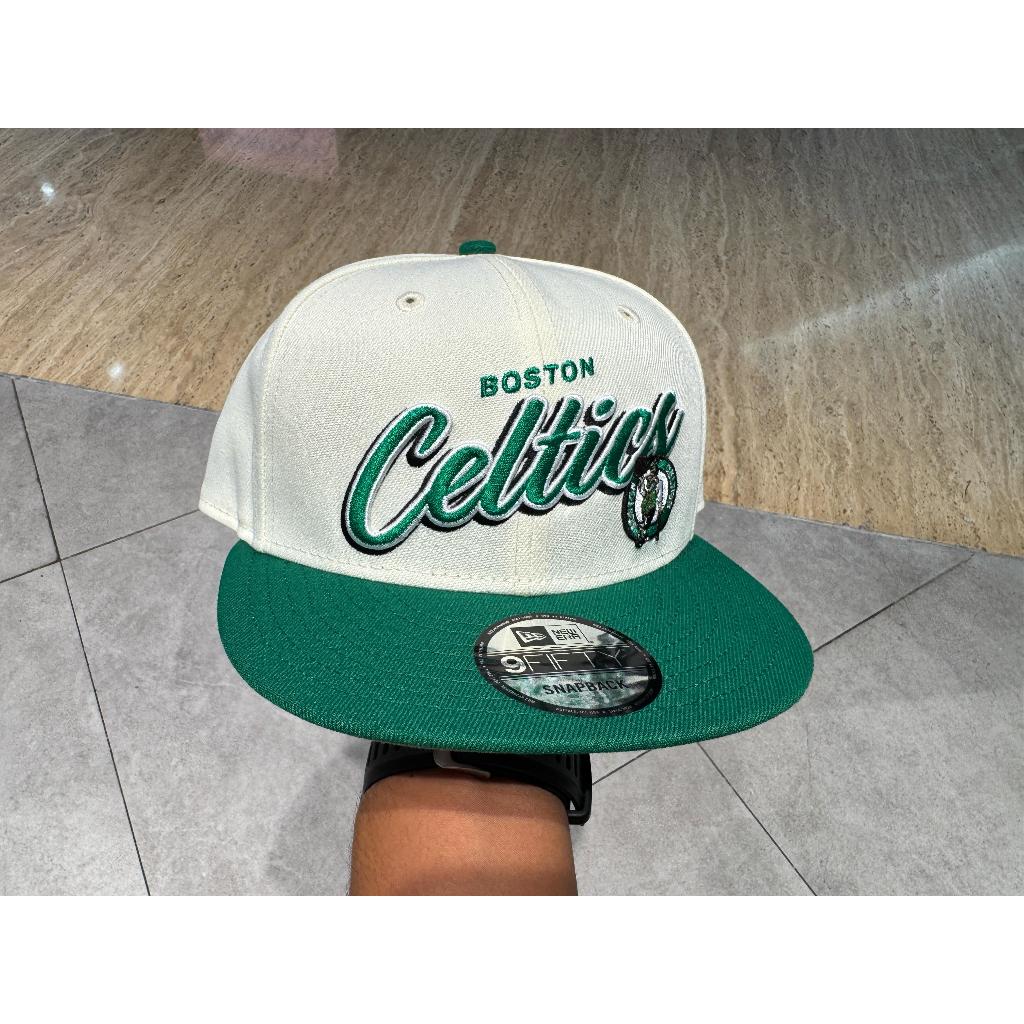 Topi New Era 9Fifty NBA 2Tone Script Boston Celtics Chrome White Snapback Cap