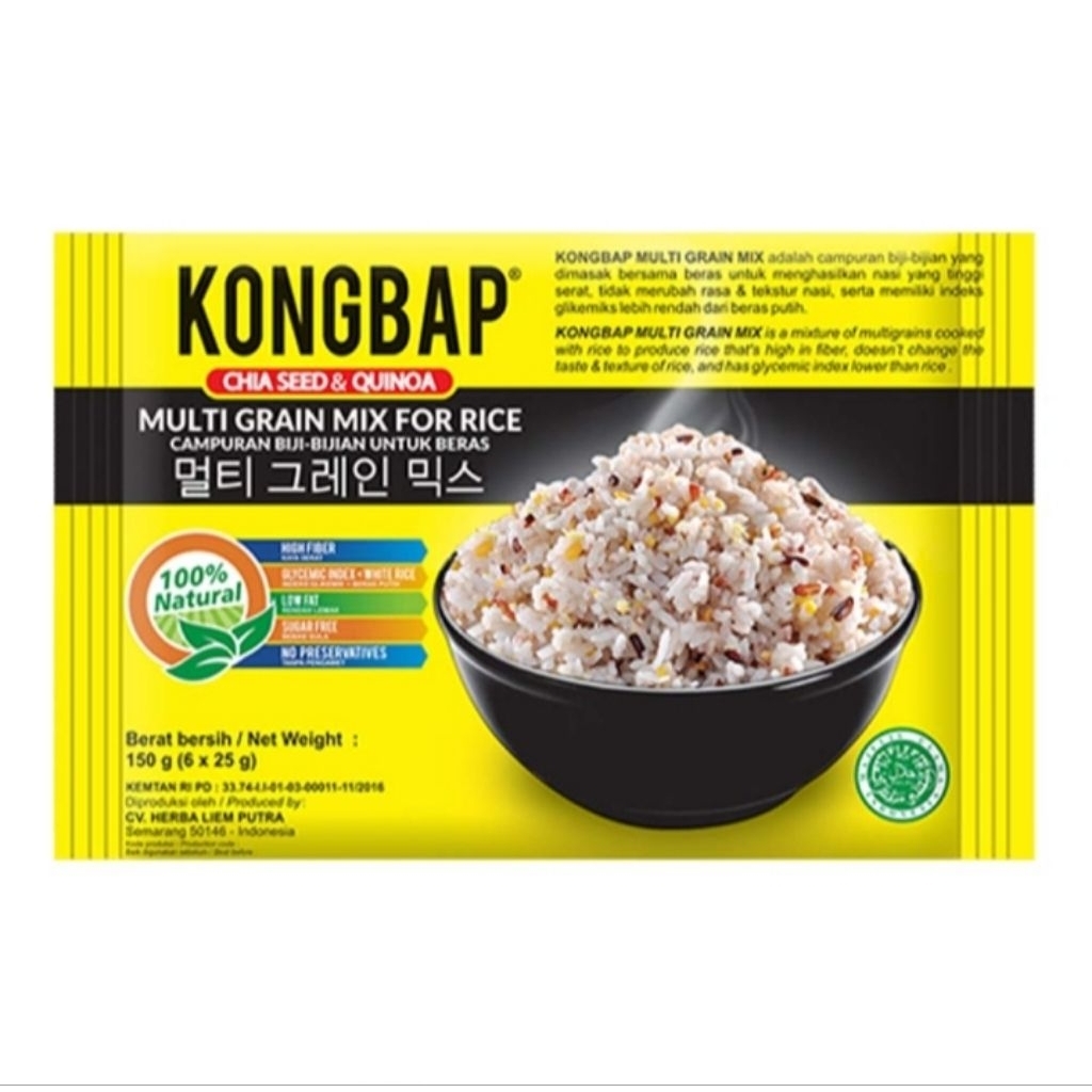 

Kongbap Beras Multi Grain Mix Chiaseed & Quinoa 150 gram