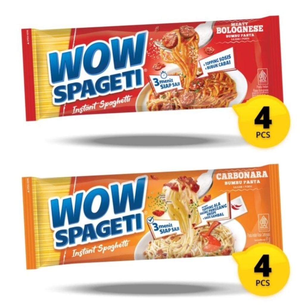 

TERMURAH!!! WOW Spagetti Carbonara / Meaty Bolognese 4pcs x 80gr