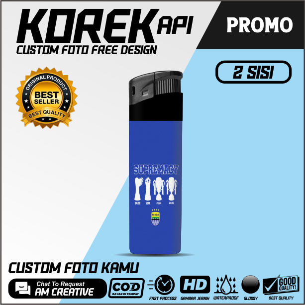 Korek Custom PERSIB B2B Bebas Gambar | Korek Cricket Custom