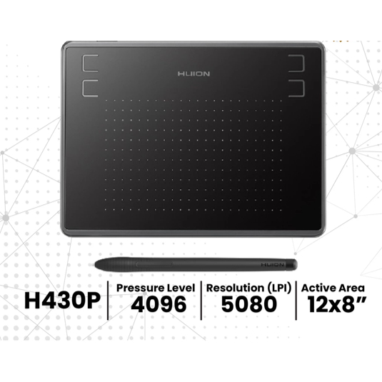 Huion H430P Graphic Drawing Tablet OSU alt huion alat pensil gambar buat di pc komputer dan hp prelo