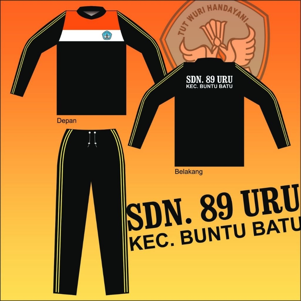 kAOS OLAHRAGA SD HITAM MERAH PUTIH