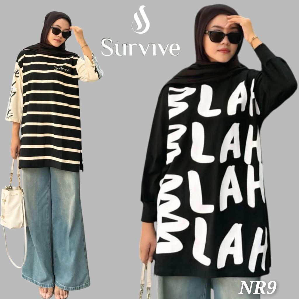 TUNIK BASIC OVERSIZE SURVIVE BLAH