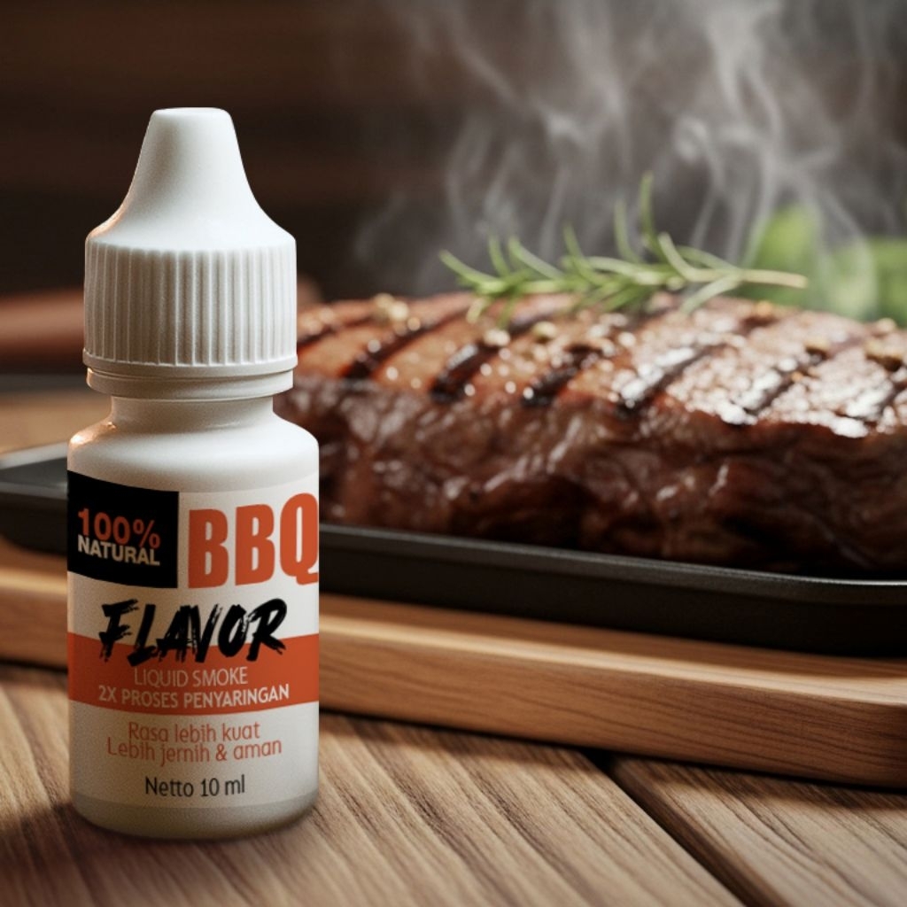 

Liquid Smoke 10ml - Perisa BBQ Asap Cair Alami Murni | SMOKA Food Grade 2X Destilasi