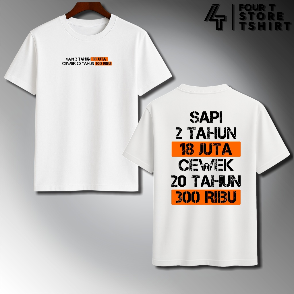 Kaos Kata Kata Open Bo 300K Distro Lengan Pendek Katun Combed Premium Baju Pria Wanita Keren Lece
