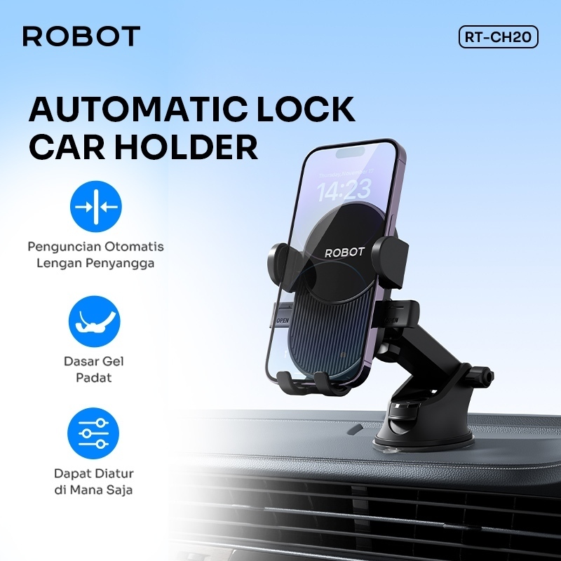 Robot RT-CH20 Holder HP Mobil Automatic Gravity Lock 360 ORI 100%