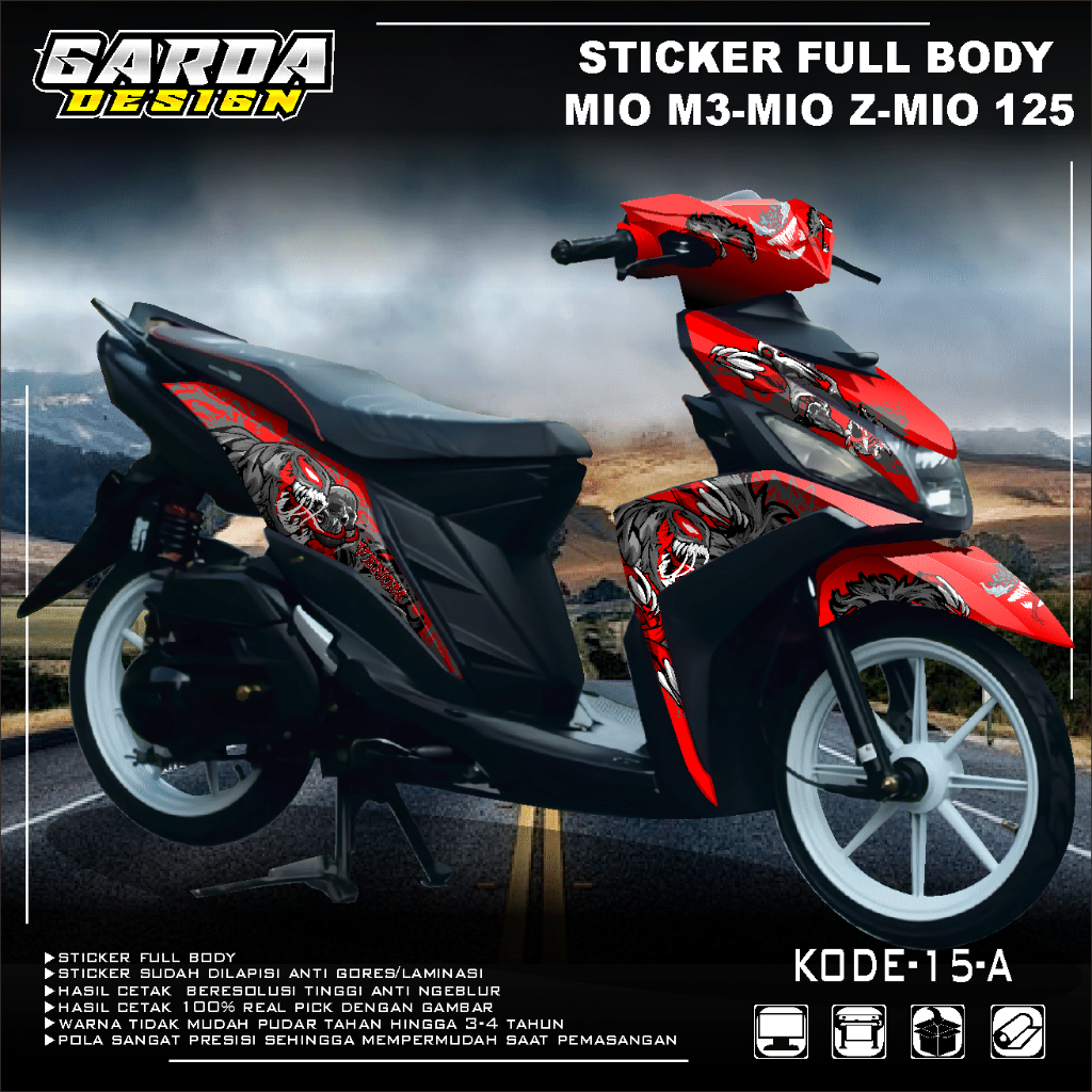 (COD) Sticker Decal Yamaha MIO M3 125 FullBody Stiker Dekal Yamaha Mio M3 125 Fullblok terbaru motif