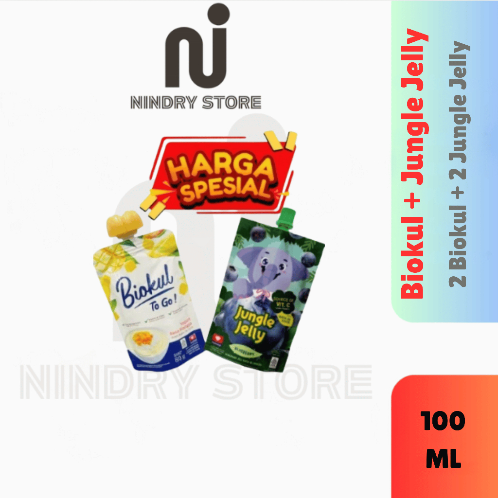 

PAKET 2 Biokul Yogurt (Pilih Rasa) + 2 Jungle Jelly (Random) – Snack Sehat & Segar Siap Santap